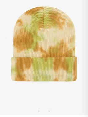Los Angeles Apparel Tie-Dye Knit beanie in green and orange